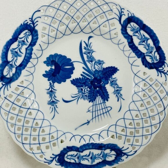 Pottery Drainer Colander Dish Basket Fruit Bread Plate 9" Asian Chinese Serving - Picture 5 of 10